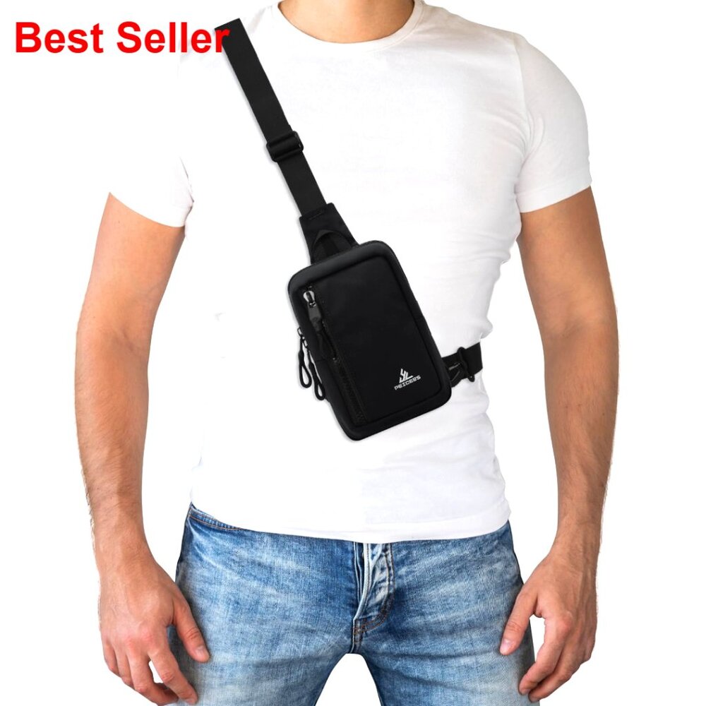 Nylon Crossbody Sling Bag Mini Phone Daypack Travel Running